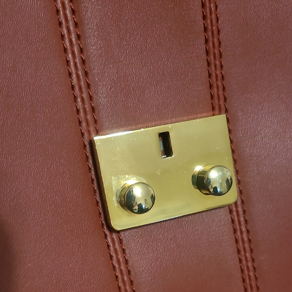 Marc New York Red Leather Satchel with Gold Hardware - Picture 6 of 14